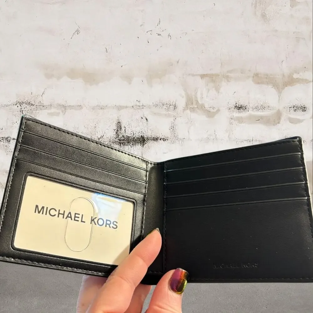 Michael Kors $138 Men’s MK Logo Bifold Wallet in Black Ombre NWT